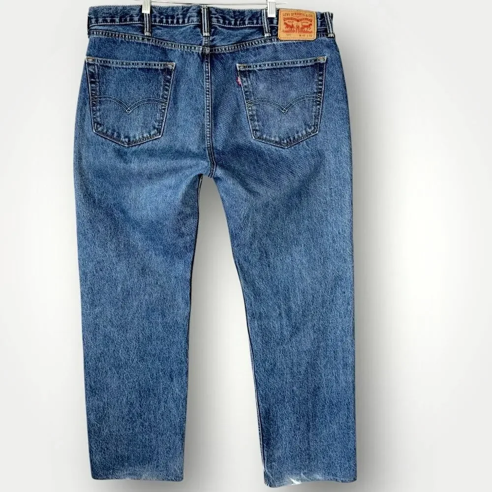 Levi's 505 Original Regular Fit Straight Leg Medium Wash Blue Jeans Size 42X32